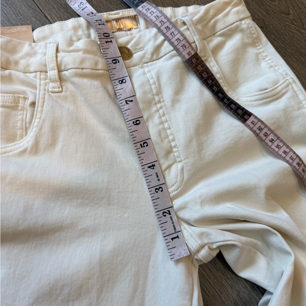 Kut from the Kloth Cream The Jodi High Rise Wide Leg Cargo Jean Size 6 - Picture 14 of 15